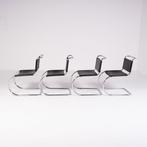 Knoll - Ludwig Mies van der Rohe - Stoel (4) - MR10 - Leder,, Antiek en Kunst
