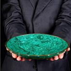 Beste kwaliteit malachiet uit Congo - Kostbare kom met, Verzamelen, Mineralen en Fossielen
