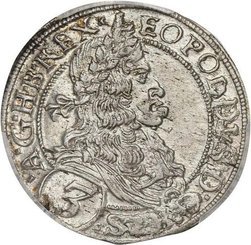Oostenrijk. Leopold I. 3 Kreuzer 1670 - PCGS MS63, Postzegels en Munten, Munten | Europa | Niet-Euromunten