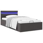 vidaXL Bedframe met opbergruimte en LED stof donkergrijs, Huis en Inrichting, Slaapkamer | Bedden, Verzenden, Nieuw