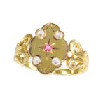 Ring - 18 karaat Geel goud - Diamant - Vintage antiek 1900, Nieuw