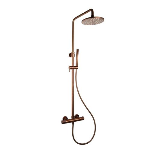 Doucheset Sanilux Rubb Opbouw Thermostatisch Rond Brons, Doe-het-zelf en Bouw, Sanitair, Kraan, Nieuw, Ophalen of Verzenden