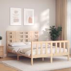 vidaXL Bedframe met hoofdbord massief hout, Huis en Inrichting, Slaapkamer | Bedden, Verzenden, Nieuw