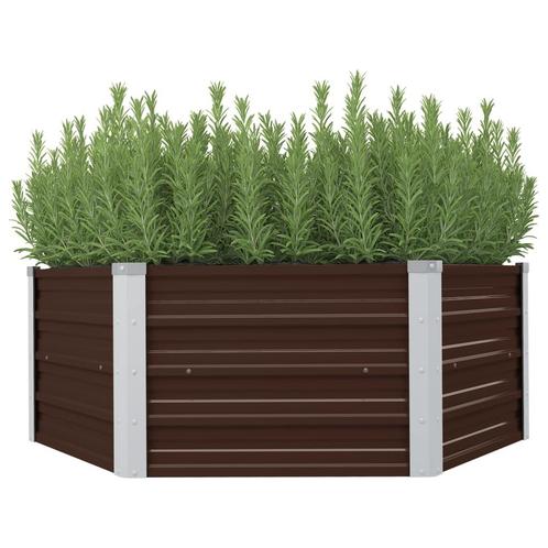 vidaXL Plantenbak verhoogd 129x129x46 cm gegalvaniseerd, Tuin en Terras, Bloempotten, Nieuw, Verzenden