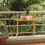 vidaXL Balkontafel 60x40 cm staal geel, Tuin en Terras, Verzenden, Nieuw