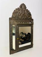 Spiegel- Hal kastje met spiegel - Hout, Glas, Messing