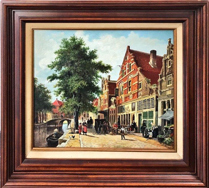 Hollandse School (XX) - Stadsgezicht Enkhuizen, de, Antiek en Kunst, Kunst | Schilderijen | Klassiek