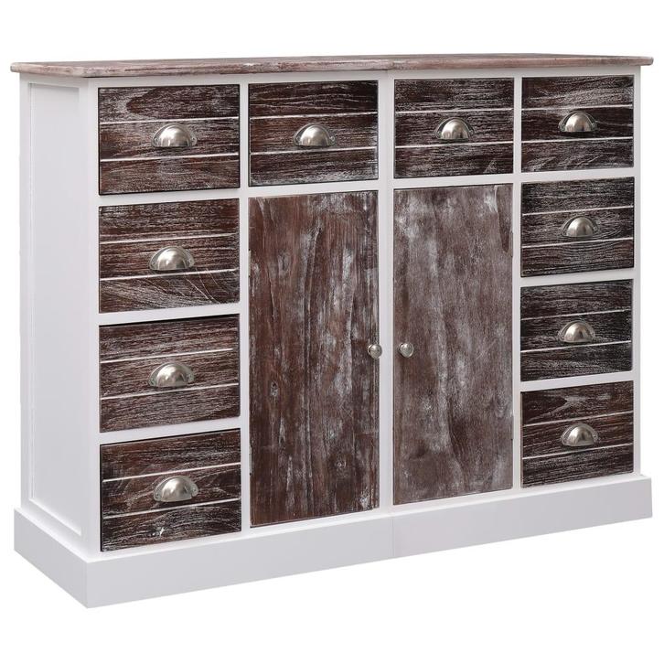 vidaXL Dressoir met 10 lades 113x30x79 cm hout bruin, Huis en Inrichting, Kasten | Dressoirs, Nieuw, Verzenden
