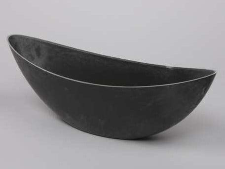 Bootschaal groot halfhoog Basic Grey 39x12x13 cm, Huis en Inrichting, Woonaccessoires | Kunstplanten en Kunstbloemen, Nieuw