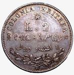 Italië, Italiaans Eritrea Umberto I. 2 Lire 1890, Postzegels en Munten