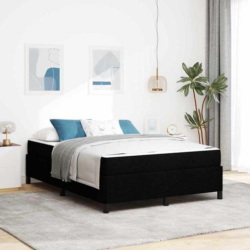 vidaXL Boxspring bed Zwart, Zwart 140 x 200 cm Stof,, Huis en Inrichting, Slaapkamer | Bedden, Nieuw, Verzenden