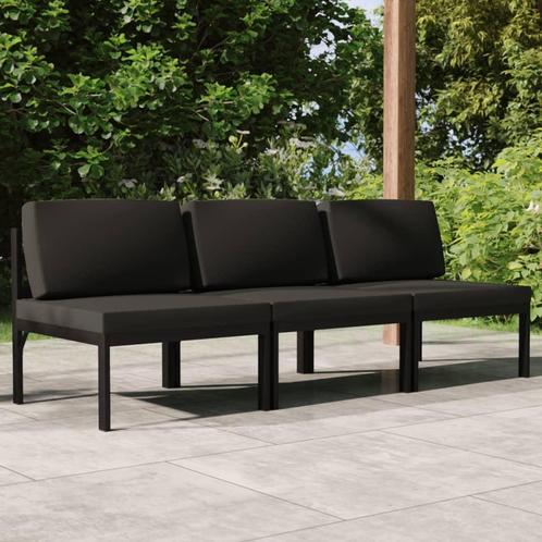 vidaXL Tuinbank 3-zits met kussens aluminium, Tuin en Terras, Tuinsets en Loungesets, Nieuw, Verzenden