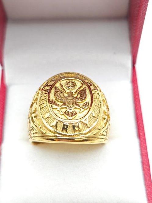 Bague militaire Army plaquée or 24 carats - Bague, Verzamelen, Militaria | Algemeen