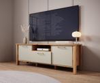 Meubella TV-Meubel beige eiken 138 cm - TV kast, Huis en Inrichting, Kasten |Televisiemeubels, Overige materialen, 100 tot 150 cm