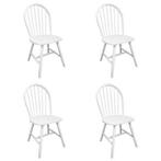 Stoelen 4st Wit | Retour Deal | 60% Korting Nu!, Huis en Inrichting, Stoelen, Verzenden, Nieuw, Vier, Hout