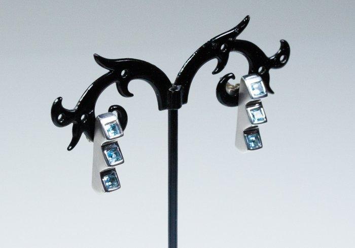 Zonder Minimumprijs - Oorbellen 925 zilver - blauwe topazen, Handtassen en Accessoires, Oorbellen