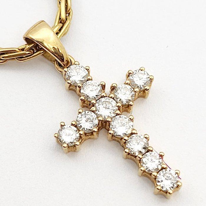 Ketting met hanger - 18 karaat Geel goud - 1.10ct. tw., Handtassen en Accessoires, Antieke sieraden
