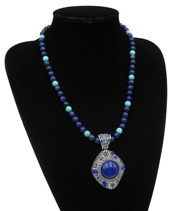 Lapis-lazuli - Howlite turquoise - Collier de méditation