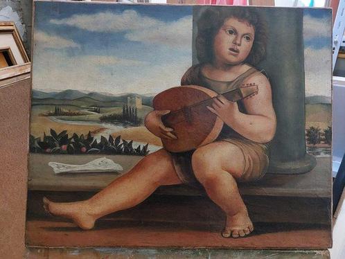 Italiaanse school (XX) - Fanciullo con liuto, Antiek en Kunst, Kunst | Schilderijen | Klassiek