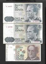 Spanje. - 1 x 5000 and 2 x 10000 Pesetas - various dates