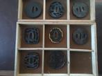 Bronze, Cuivre, Fer - NO RESERVE - Lot of 11 tsubas with, Antiek en Kunst