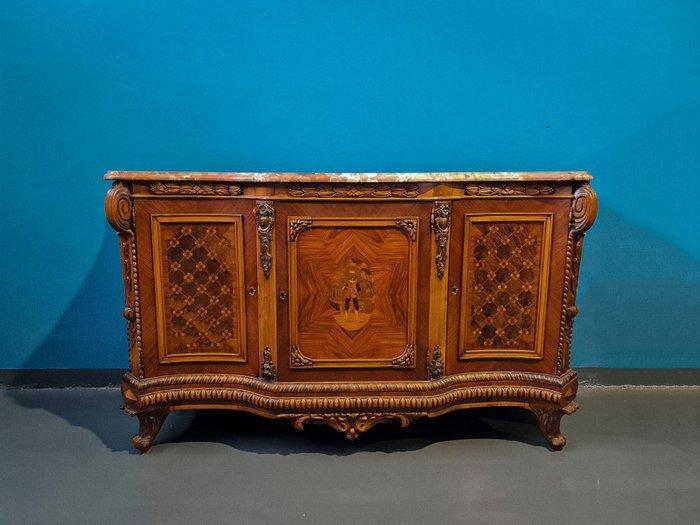 Credenza - Hout, Brons, Marmer, IJzer, Messing - Servante, Antiek en Kunst, Antiek | Overige Antiek