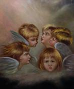 École Européene (XX) - Têtes dAnges (Daprès Sir Joshua, Antiek en Kunst