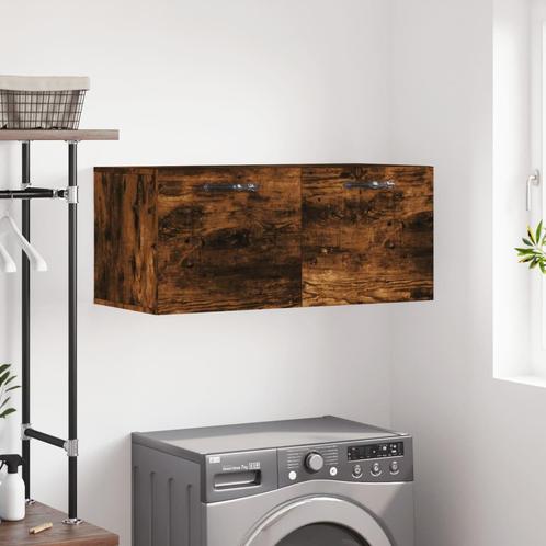 vidaXL Wandkast 80x36,5x35 cm bewerkt hout gerookt, Maison & Meubles, Armoires | Autre, Envoi