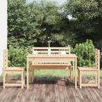 vidaXL 4-delige Tuinset massief teakhout, Verzenden, Nieuw, Tuinset