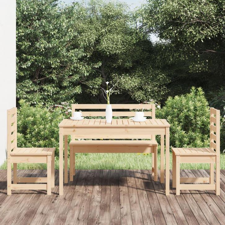 vidaXL 4-delige Tuinset massief teakhout, Tuin en Terras, Tuinsets en Loungesets, Tuinset, Nieuw, Verzenden