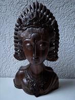 Set intricate traditional hand-carved Balinese dancer busts