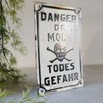 Zeldzaam & Antiek, Emaille Verbodsbord, Danger de Mort,