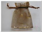 Giftbag organza Brown/Gold Butterfly 7*9 cm. Giftbag organza