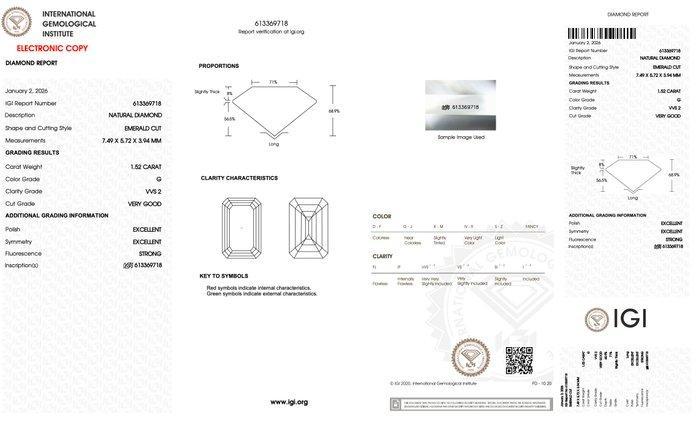 Ring - 18 karaat Witgoud - 1.62ct. tw. Diamant (Natuurlijk), Bijoux, Sacs & Beauté, Bagues