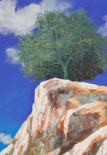 Guido Borelli - rupe con alberi