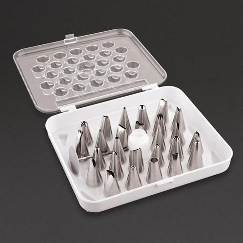 Spuitmonden set RVS | 26 delig | 20(b)x10(d)cm Vogue, Zakelijke goederen, Horeca | Keukenapparatuur, Nieuw in verpakking, Verzenden