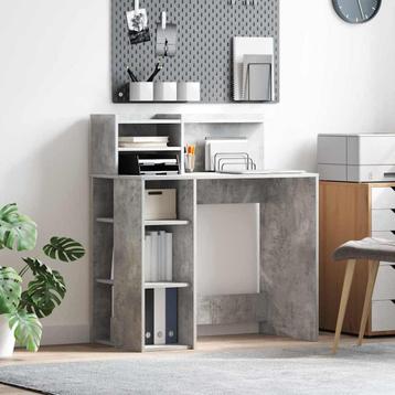 vidaXL Bureau met Opslag Betongrijs 90 x 48 x 101.5 cm, Verzenden