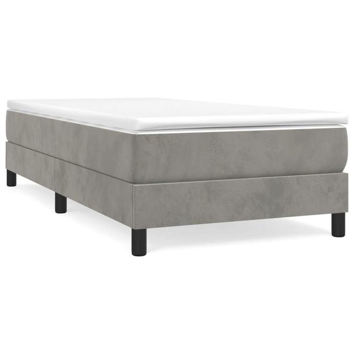 Fluwelen Bed 80x200 Lichtgrijs | Retour Deal | Kwaliteit!, Huis en Inrichting, Slaapkamer | Bedden, 80 cm, 200 cm, Grijs, Nieuw