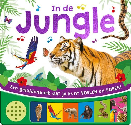 Boek: Voel en hoor - In de jungle (z.g.a.n.), Livres, Livres pour enfants | 0 an et plus, Envoi