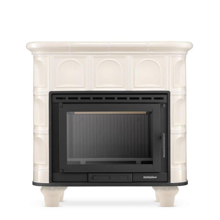 Houtkachel - 15 kW - betegeld - beige - energielabel A, Huis en Inrichting, Kachels, Nieuw, Ophalen of Verzenden