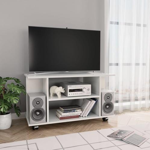 vidaXL Tv-meubel met wieltjes 80x40x45 cm bewerkt hout, Huis en Inrichting, Kasten |Televisiemeubels, Nieuw, Verzenden