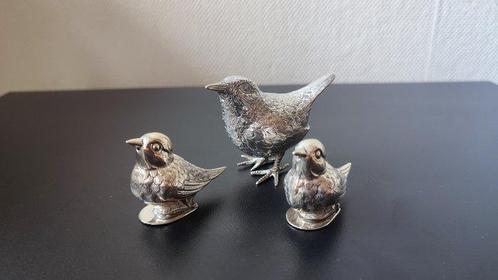 Tafelstuk Koolmees en 2 Strooiers Mussen - Strooier (3) -, Antiek en Kunst, Antiek | Zilver en Goud