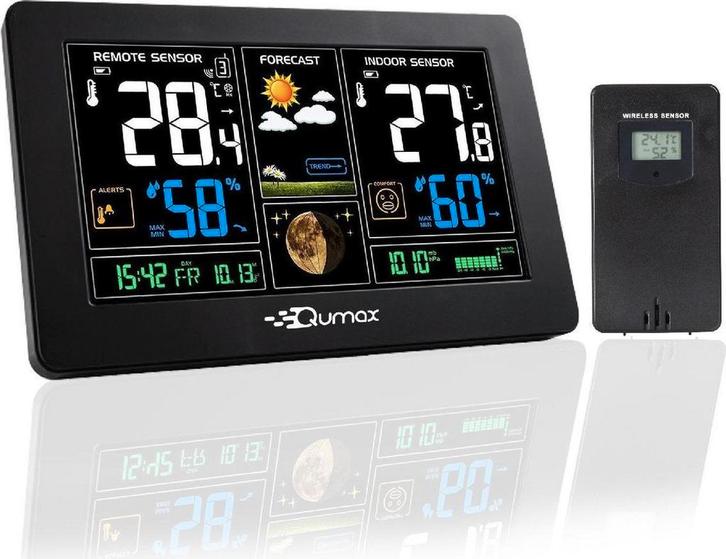 2dekans | Qumax Draadloos Weerstation binnen en buiten -, Doe-het-zelf en Bouw, Alarmsystemen, Ophalen of Verzenden