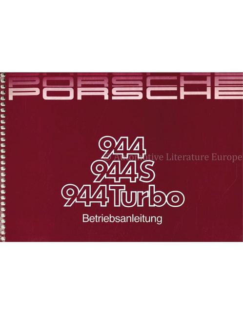 1988 PORSCHE 944 S TURBO INSTRUCTIEBOEKJE DUITS, Autos : Divers, Modes d'emploi & Notices d'utilisation