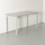 MDD bureau, grijs blad, 120 x 60 cm, vaste hoogte onderstel, Ophalen of Verzenden, Gebruikt
