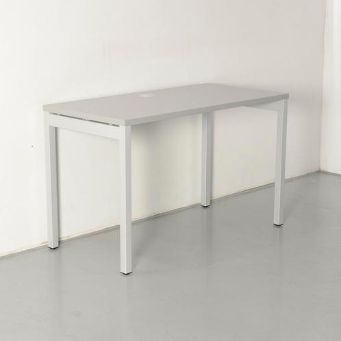 MDD bureau, grijs blad, 120 x 60 cm, vaste hoogte onderstel, Huis en Inrichting, Bureaus, Gebruikt, Ophalen of Verzenden