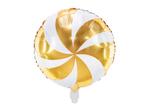 Helium Ballon Candy Goud Wit Leeg 35cm, Hobby & Loisirs créatifs, Articles de fête, Verzenden