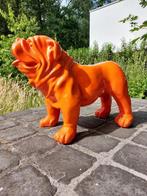 Beeld, garden statue English bulldog orange color - 43 cm -