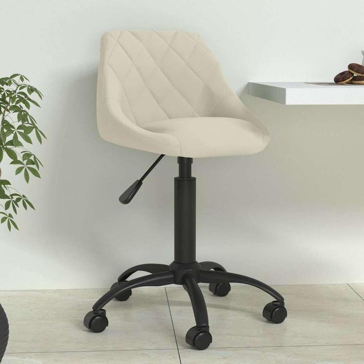 vidaXL Eetkamerstoel fluweel crèmekleurig, Huis en Inrichting, Stoelen, Nieuw, Verzenden