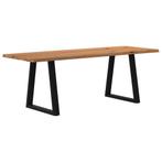 vidaXL Eettafel met natuurlijke rand 220x80x74 cm massief, Huis en Inrichting, Tafels | Eettafels, Verzenden, Nieuw
